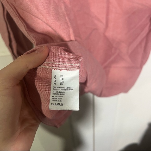 American Eagle Men's Button Down Shirt Dusty Rose Pink Long Sleeve Size XXL - Picture 9 of 9